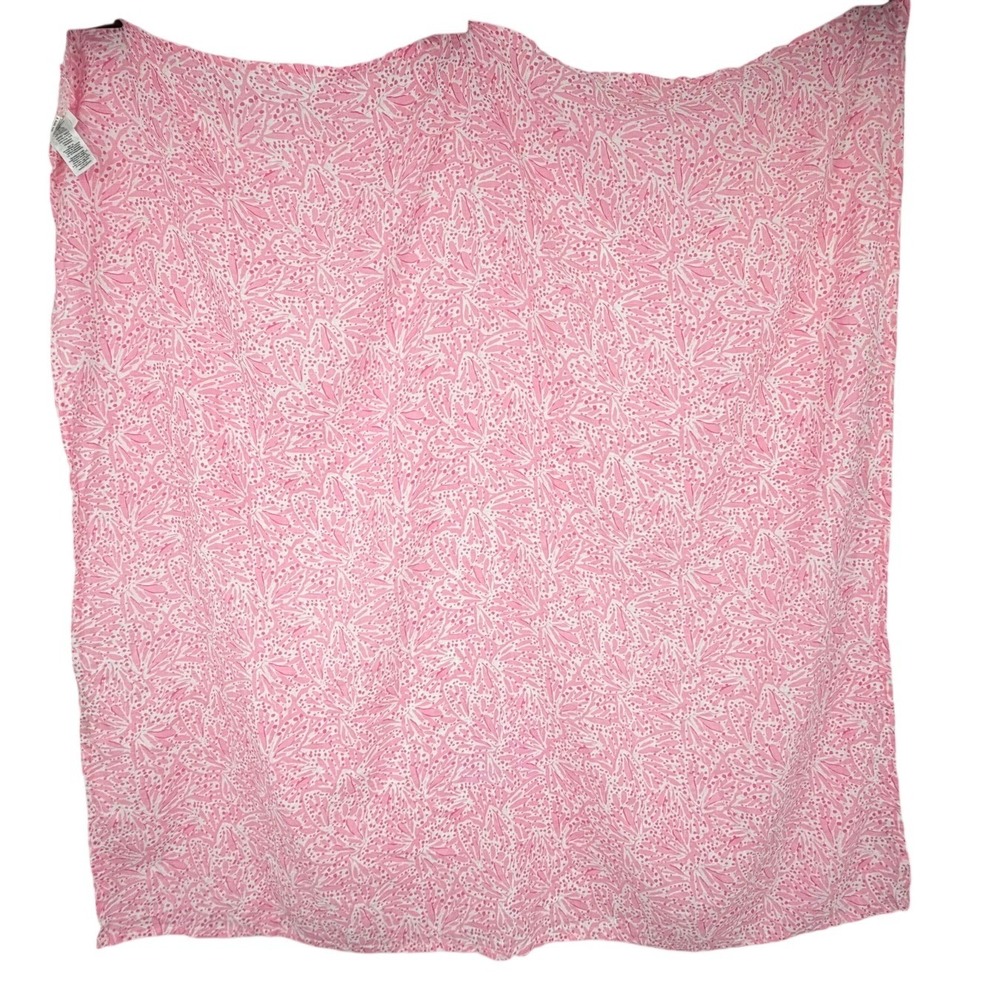 Lilly Pulitzer Pottery Barn Kids Pink Muslin Swaddle Blanket 47x47